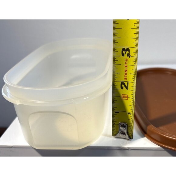 Tupperware 1611 Modular Mates Clear OVAL 1 Storage Container Base 2 Cup Brown - Picture 6 of 7